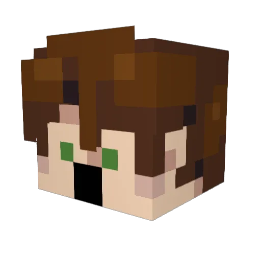 Edmoop Minecraft avatar head, 3D render