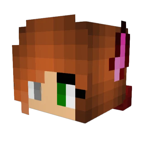 Edna Minecraft avatar head, 3D render