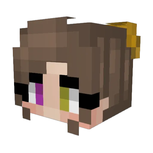 Ednella Minecraft avatar head, 3D render