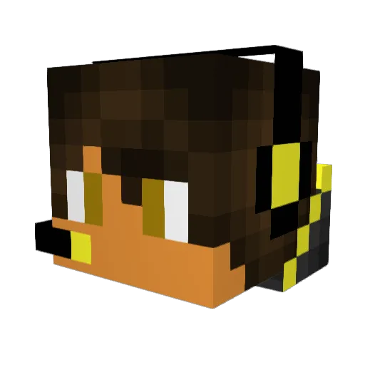 EdoArves Minecraft avatar head, 3D render