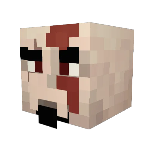 EdoTraktor Minecraft avatar head, 3D render