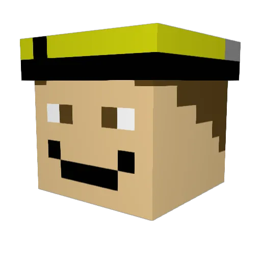 Edogfish Minecraft avatar head, 3D render