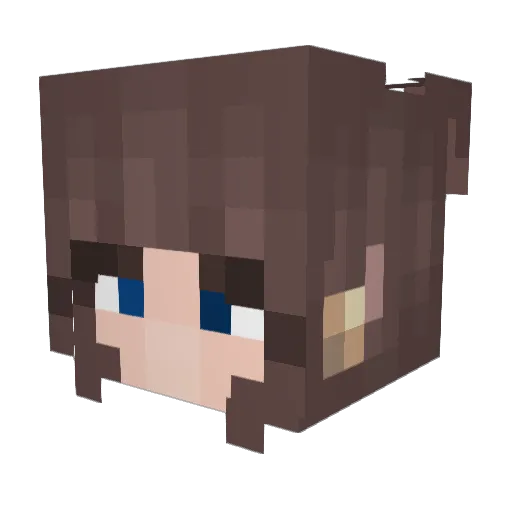 Edou_Chan Minecraft avatar head, 3D render