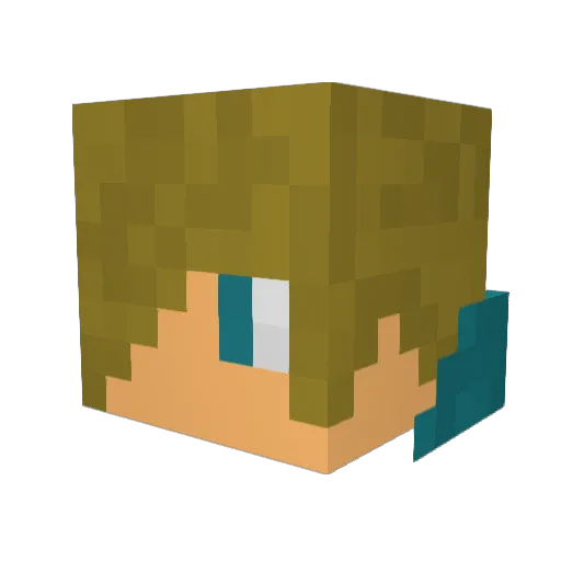 Edragonman Minecraft avatar head, 3D render