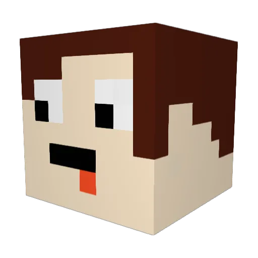 Edske Minecraft avatar head, 3D render