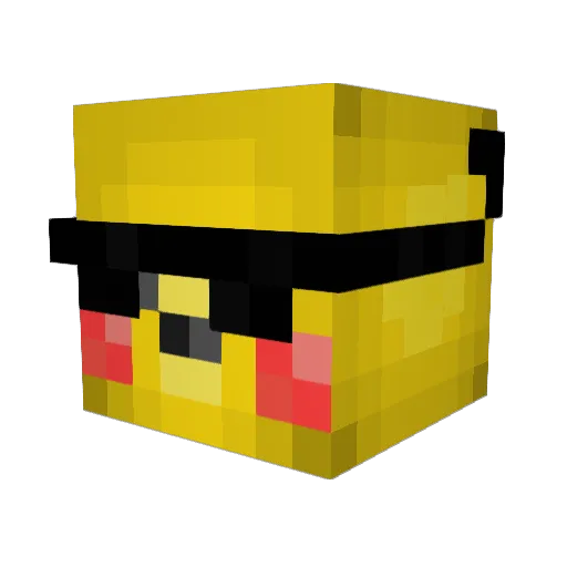Edu5553 Minecraft avatar head, 3D render