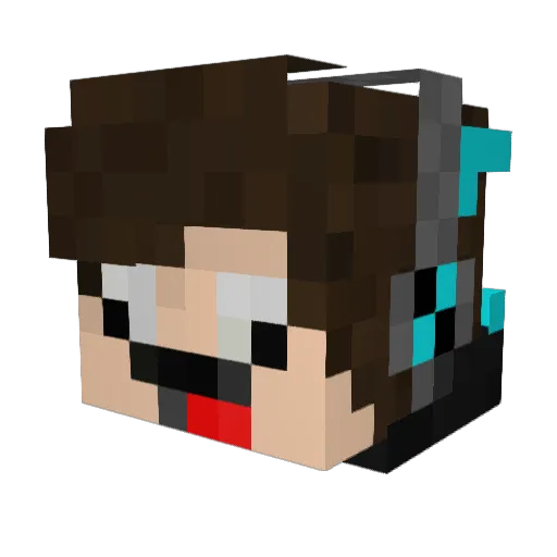 EduBR_ Minecraft avatar head, 3D render