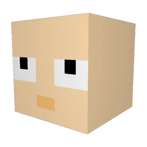 EduEscarGames Minecraft avatar head, 3D render