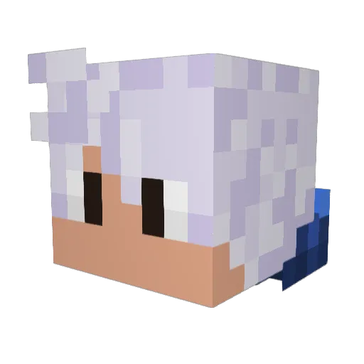 EduMss Minecraft avatar head, 3D render