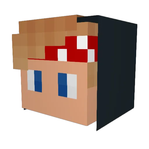 EduPvP Minecraft avatar head, 3D render