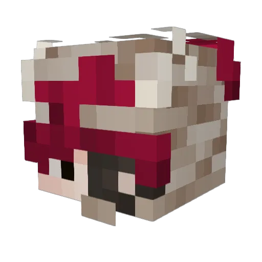 EduUuTriste Minecraft avatar head, 3D render