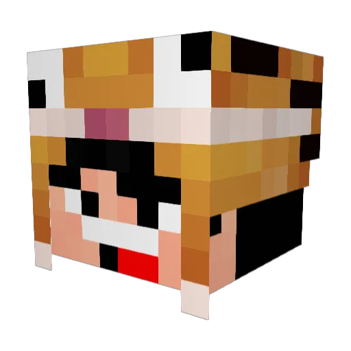 Edu_087 Minecraft avatar head, 3D render