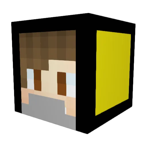 Edu_BC Minecraft avatar head, 3D render