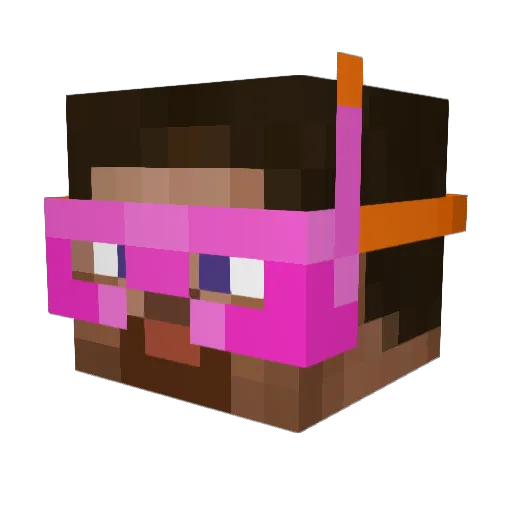 EduaGOD Minecraft avatar head, 3D render