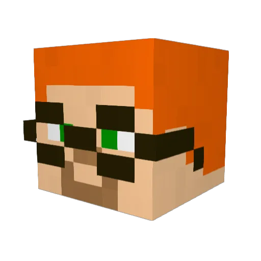 Eduardolicious Minecraft avatar head, 3D render