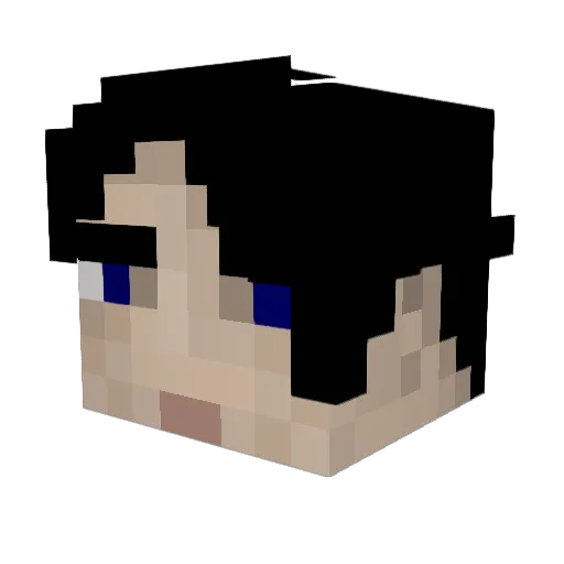Educated Minecraft avatar head, 3D render