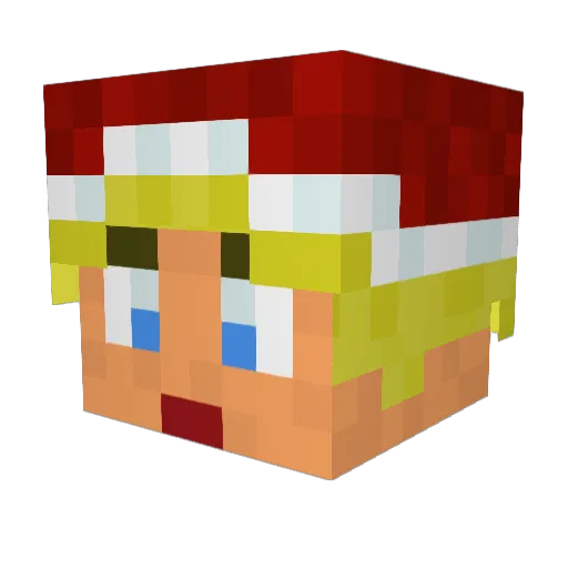 Edukator Minecraft avatar head, 3D render