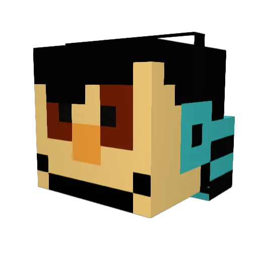 Edvin_nakamura Minecraft avatar head, 3D render