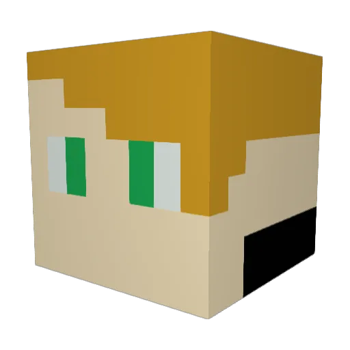 Edvvis Minecraft avatar head, 3D render