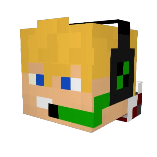 EdzaHD Minecraft avatar head, 3D render