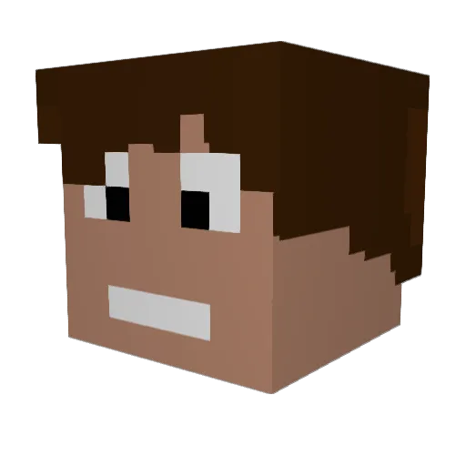 Eeazyyy Minecraft avatar head, 3D render