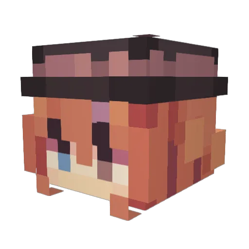Eeekers Minecraft avatar head, 3D render