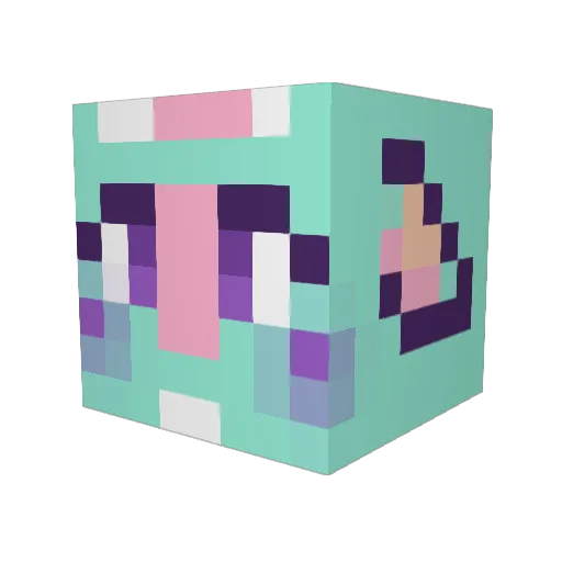 Eefagoat Minecraft avatar head, 3D render