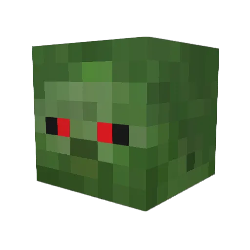 Eek Minecraft avatar head, 3D render