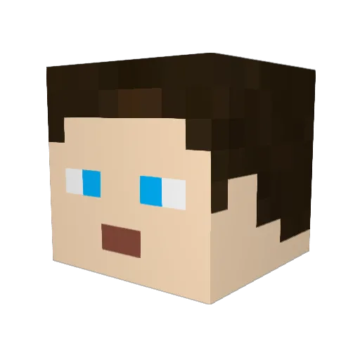 Eekii Minecraft avatar head, 3D render