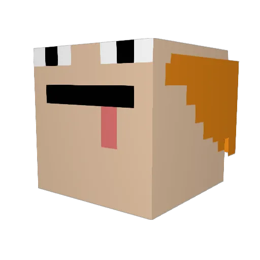 Eelaxx Minecraft avatar head, 3D render