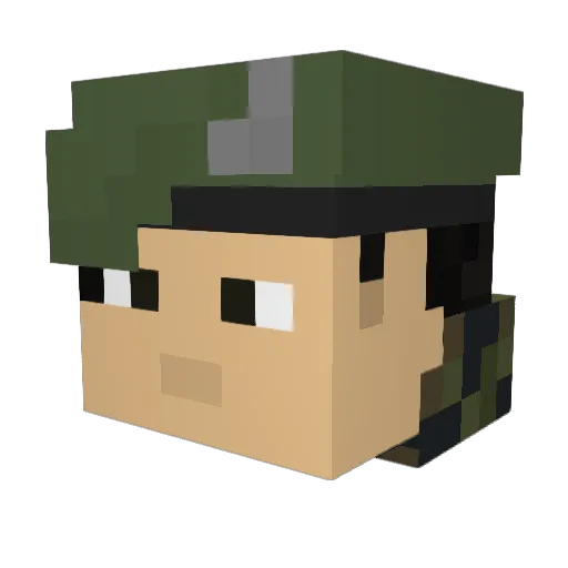 Eemut Minecraft avatar head, 3D render
