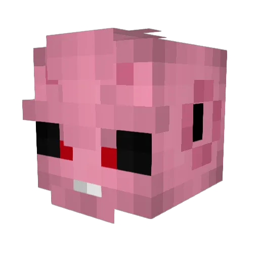 Eenmansleger Minecraft avatar head, 3D render