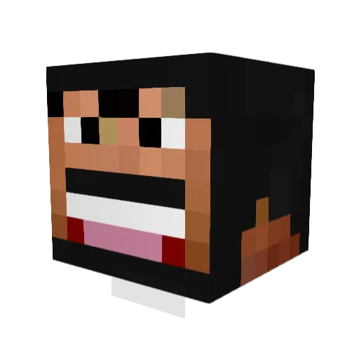 Eeqbal Minecraft avatar head, 3D render