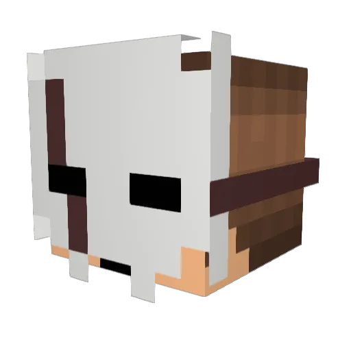 Eeru Minecraft avatar head, 3D render