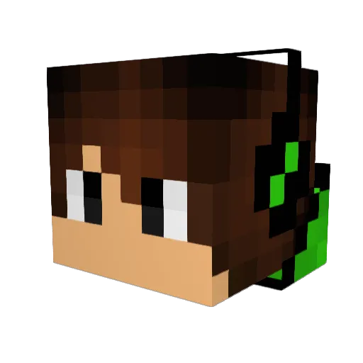 Eevens Minecraft avatar head, 3D render