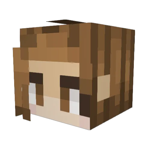 Eevivi Minecraft avatar head, 3D render