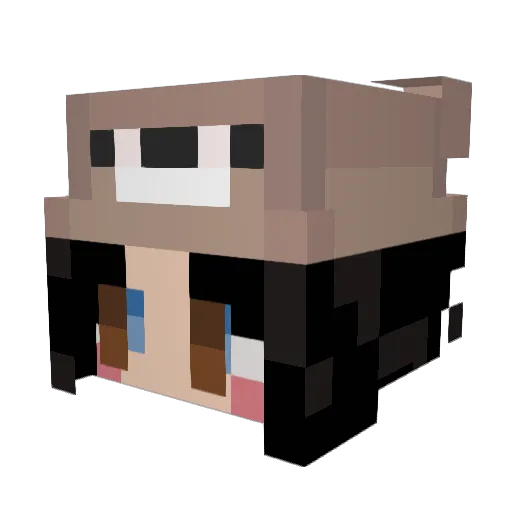 Eeya_ND Minecraft avatar head, 3D render