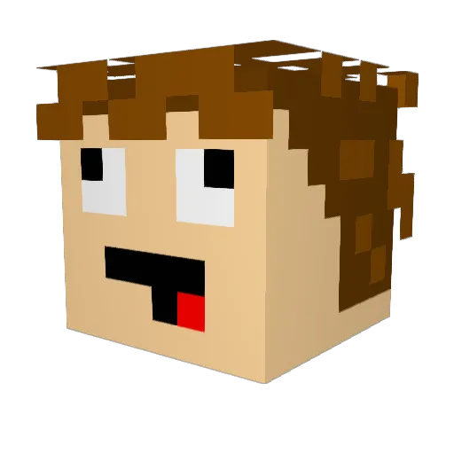 EffOfEks Minecraft avatar head, 3D render