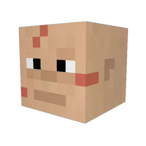 EgaDom Minecraft avatar head, 3D render