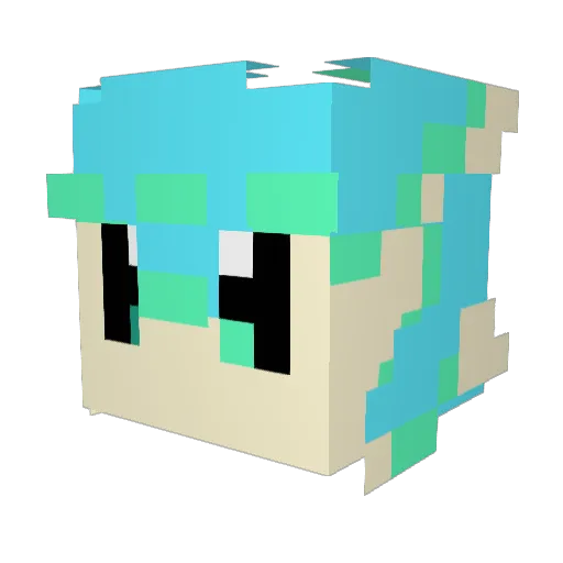 EggAvali Minecraft avatar head, 3D render