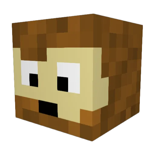 EggChad_ Minecraft avatar head, 3D render