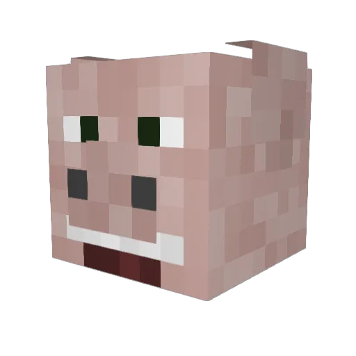 EggHuevo Minecraft avatar head, 3D render