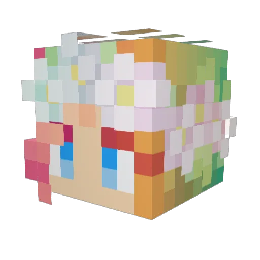 EggPrincess Minecraft avatar head, 3D render