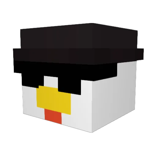 Eggening Minecraft avatar head, 3D render