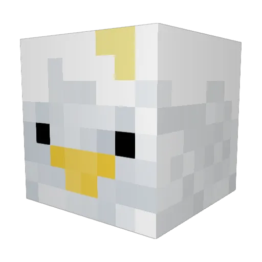 Egghausting Minecraft avatar head, 3D render