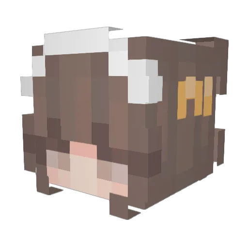 Egglee Minecraft avatar head, 3D render