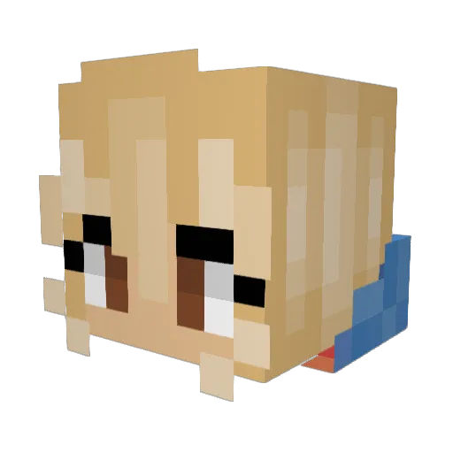 Egglisa Minecraft avatar head, 3D render