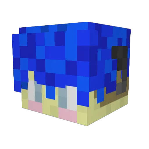 EggyFrog Minecraft avatar head, 3D render