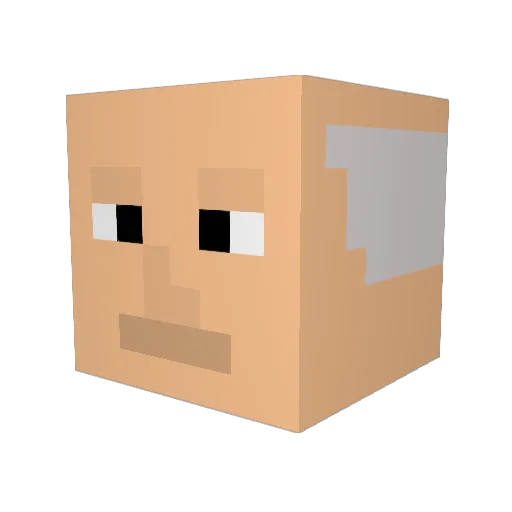 Egillion Minecraft avatar head, 3D render