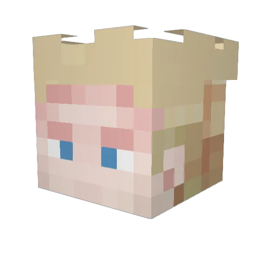 Egirius Minecraft avatar head, 3D render